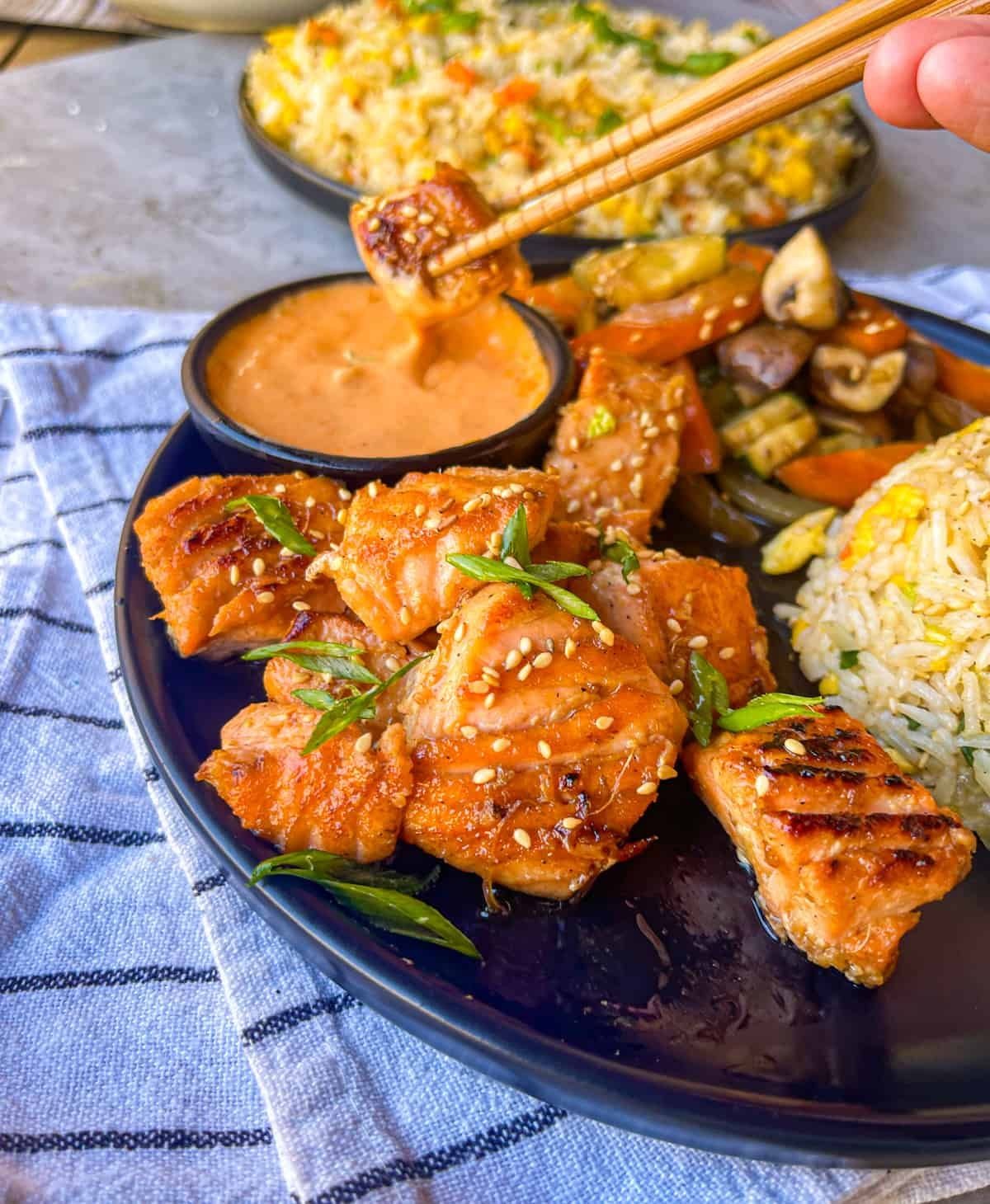 Salmon Hibachi Fried Rice